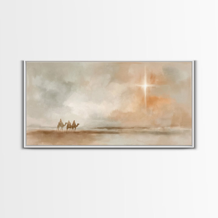 The Guiding Star – Framed Canvas Print – Christian Wall Art – Christian Art Canvas – Jesus Painting – Christmas Art – Christian Art Print