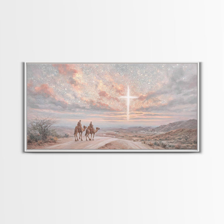 Dawn Of Promise, Framed Canvas Print, Christian Art Print, Christian Wall Art, Jesus Painting, Christian Christmas Art, Christian Art Canva