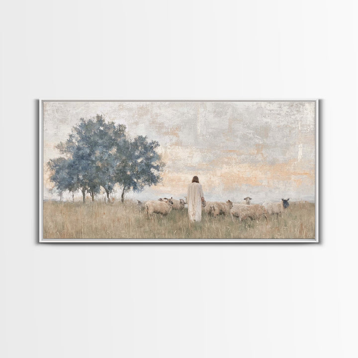 Fields Of Mercy, Framed Canvas Print, Christian Art Print, Christian Wall Art, Jesus Painting, Christian Art Canvas, Christian Christmas Ar