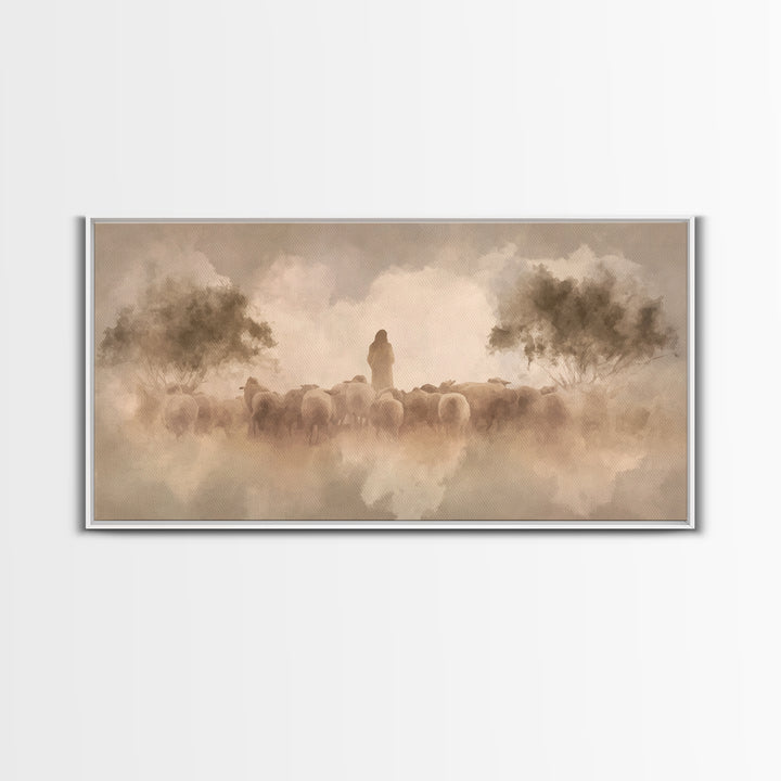 Morning Shepherd | Framed Canvas Print | Christian Christmas Art | Christian Art Canvas | Christian Wall Art | Christian Art Print | Jesus