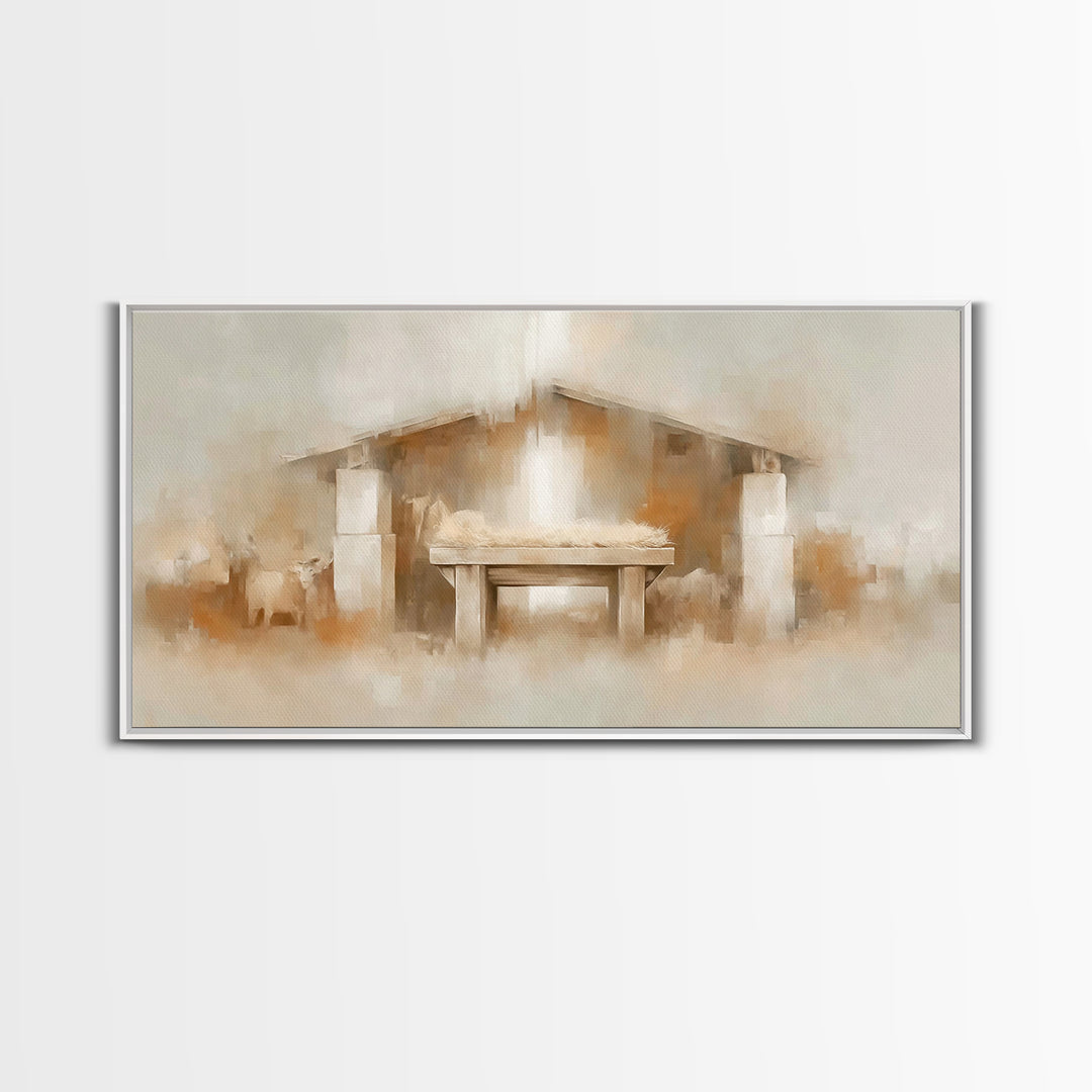 Stable Promise Light | Framed Canvas Print | Christian Art Canvas | Christmas Art | Christian Art Gift | Framed Christmas Art