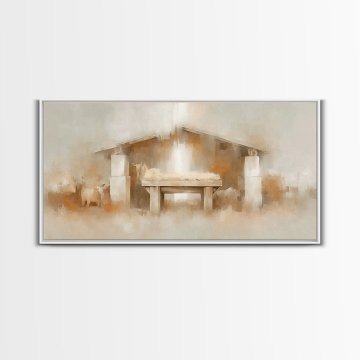 Stable Promise Light | Framed Canvas Print | Christian Art Canvas | Christmas Art | Christian Art Gift | Framed Christmas Art