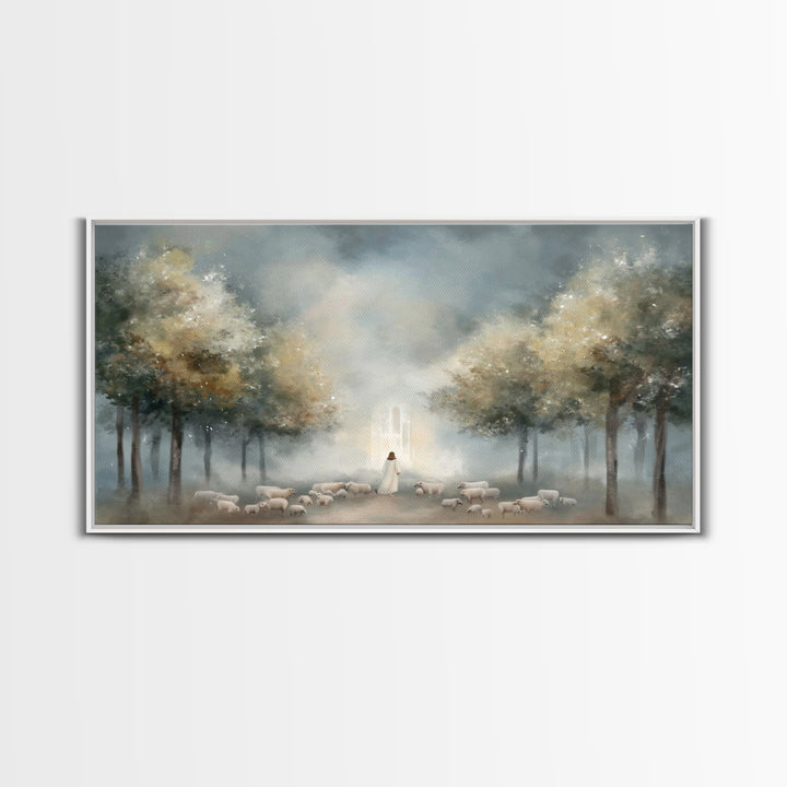 Heavenly Pathway - Framed Canvas Print - Christian Art Canvas - Christian Christmas Art - Jesus Painting - Christian Wall Art