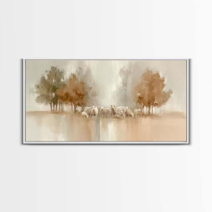 Pasture Serenity - Framed Canvas Print - Christian Art Print - Pastoral Scenery - Christian Wall Art - Subtle Christian Art