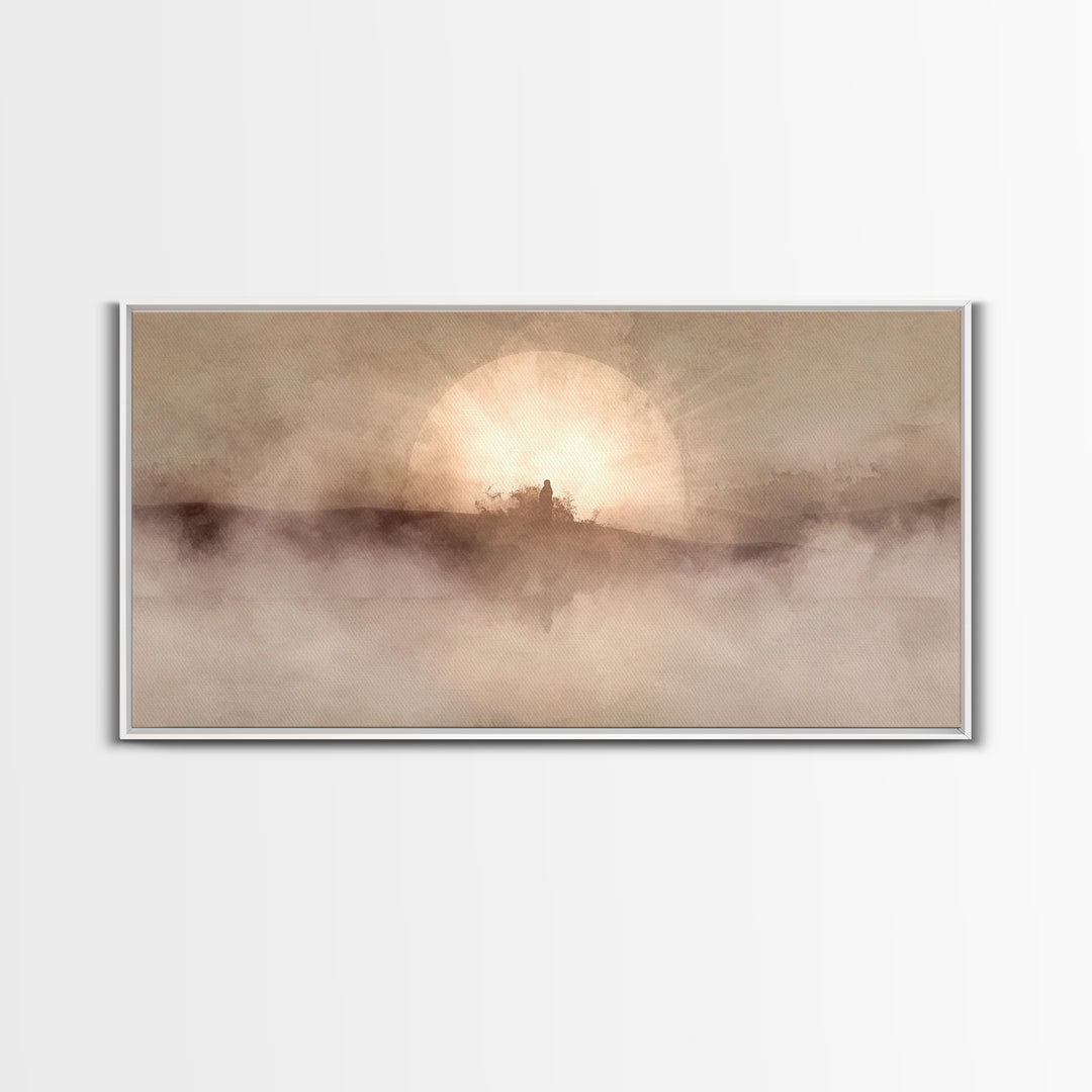 Radiant Dawn - Framed Canvas Print - Christian Christmas Art - Christian Wall Art - Jesus Painting - Modern Christian Art