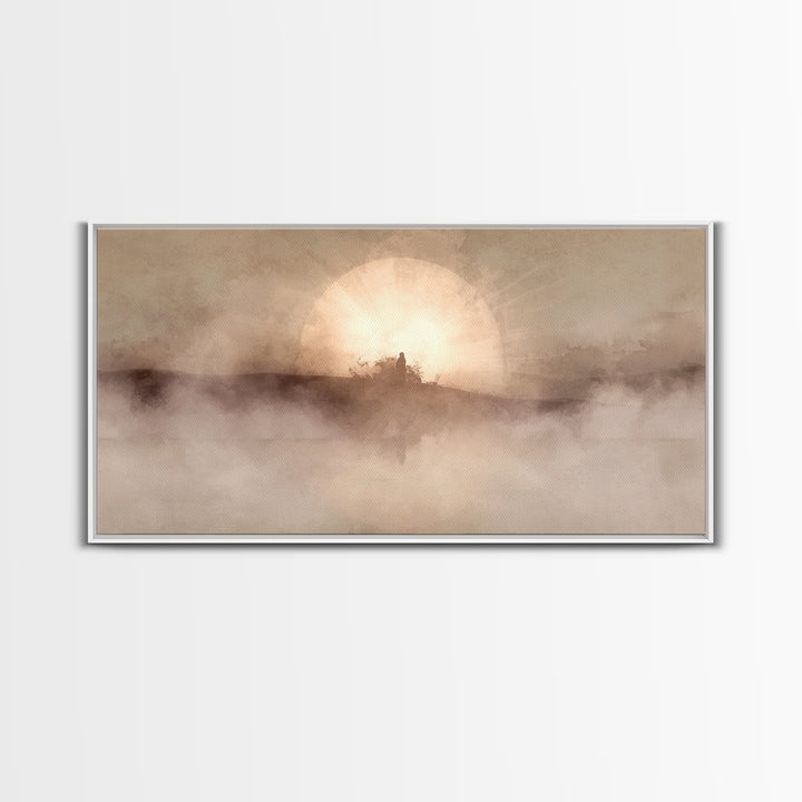 Radiant Dawn - Framed Canvas Print - Christian Christmas Art - Christian Wall Art - Jesus Painting - Modern Christian Art
