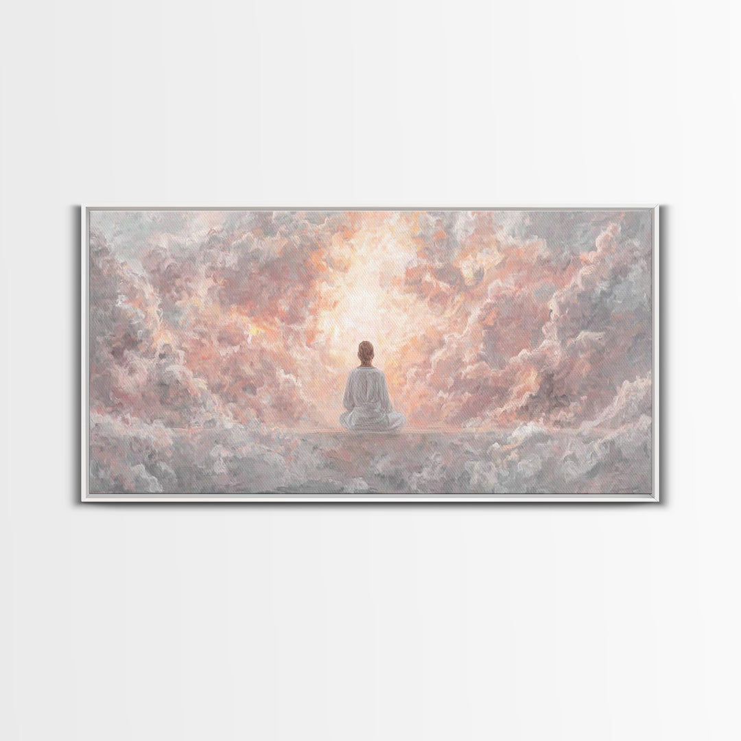 Heavenly Stillness – Framed Canvas Print – Christian Wall Art – Christian Art Canvas – Jesus Painting – Modern Christian Art – Christian De