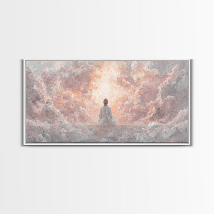 Heavenly Stillness – Framed Canvas Print – Christian Wall Art – Christian Art Canvas – Jesus Painting – Modern Christian Art – Christian De