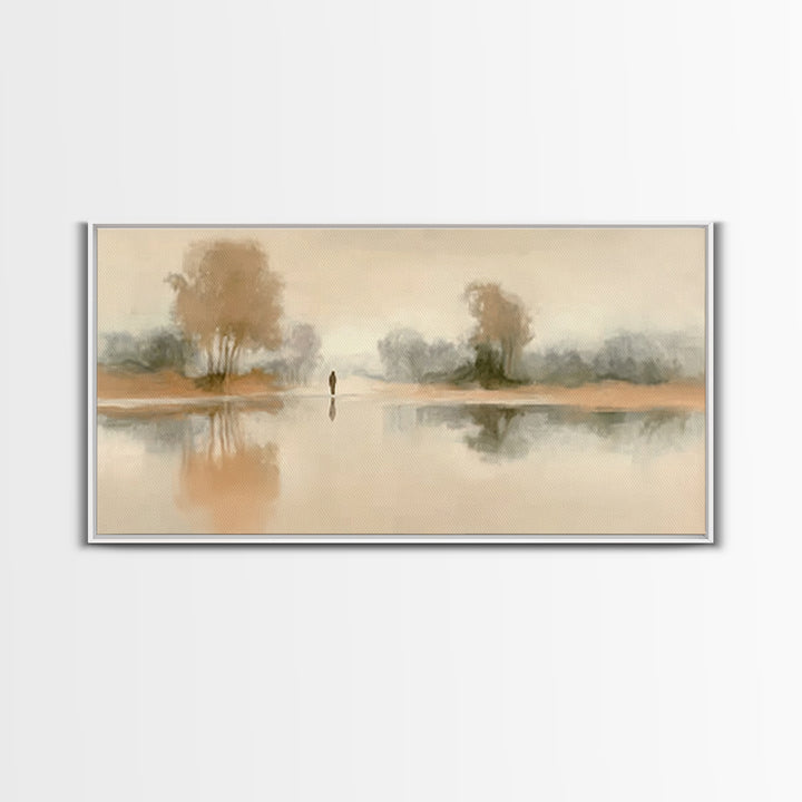 Quiet Path Grace, Framed Canvas Print, Christian Art Canvas, Christian Wall Art, Jesus Painting, Minimalist Christian Art, Christian Christ