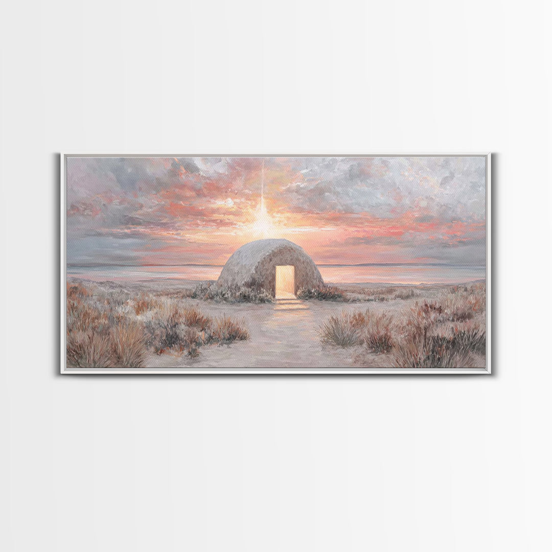 Manger Light – Framed Canvas Print – Christian Christmas Art – Christmas Wall Art – Jesus Painting – Christian Art Canvas – Christian Decor