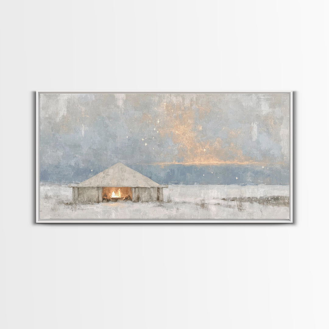 Sacred Arrival – Framed Canvas Print – Christian Art Canvas – Jesus Painting – Christian Wall Art – Christian Christmas Art – Christian Dec