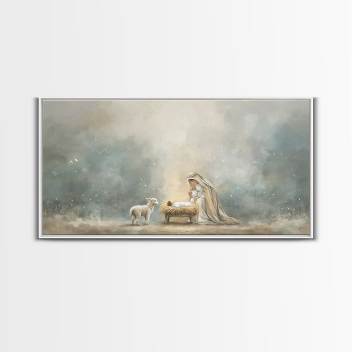 Heaven’s Gentle Dawn – Framed Canvas Print – Christian Art Canvas – Christian Wall Art – Jesus Painting – Christmas Art – Christian Christm