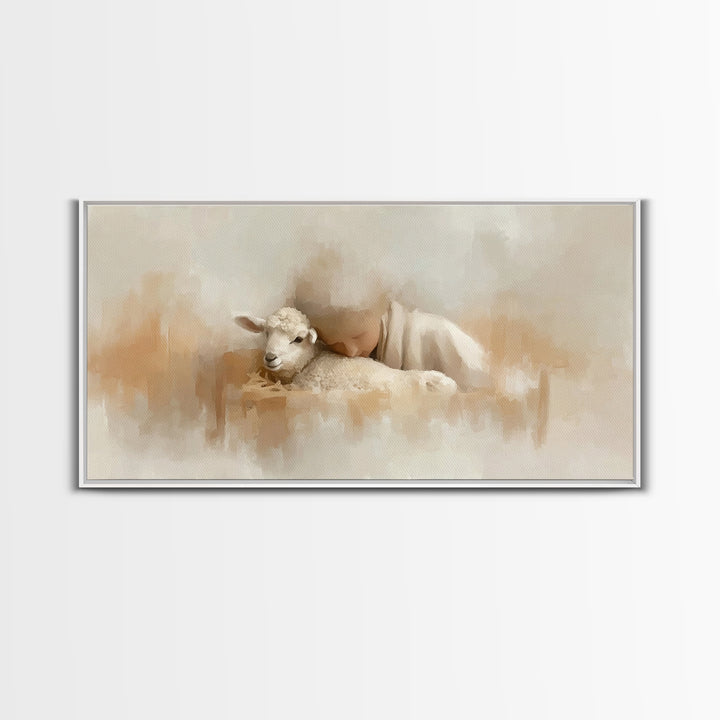 Tender Blessing Light, Framed Canvas Print, Christian Art Canvas, Christian Wall Art, Jesus Painting, Christmas Art, Christian Gift Ideas