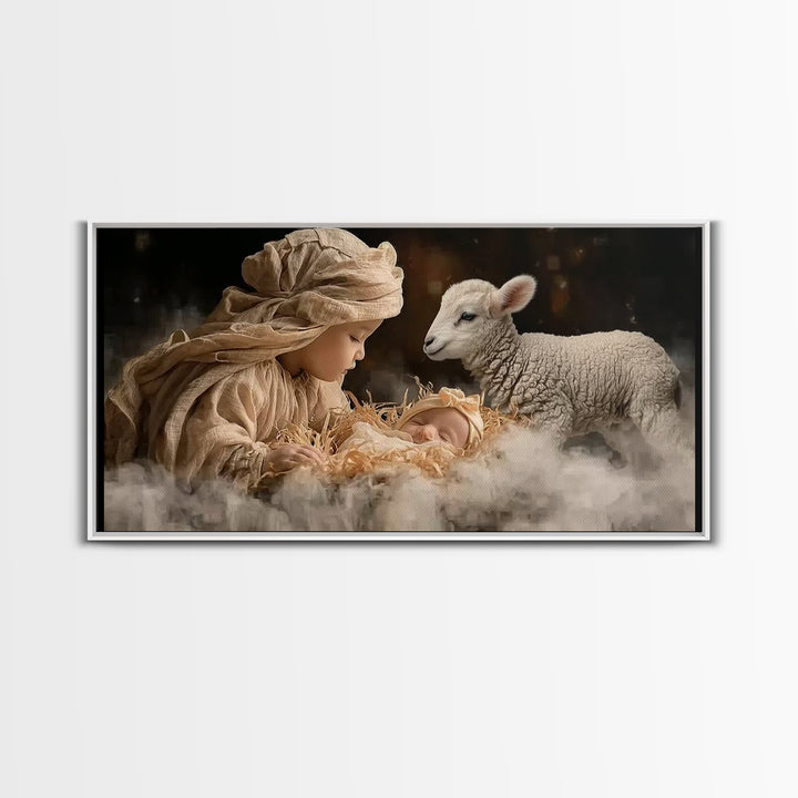 Sacred Quiet Hour – Framed Canvas Print – Christian Wall Art – Jesus Painting – Christian Art Canvas – Christmas Art – Modern Christian Art