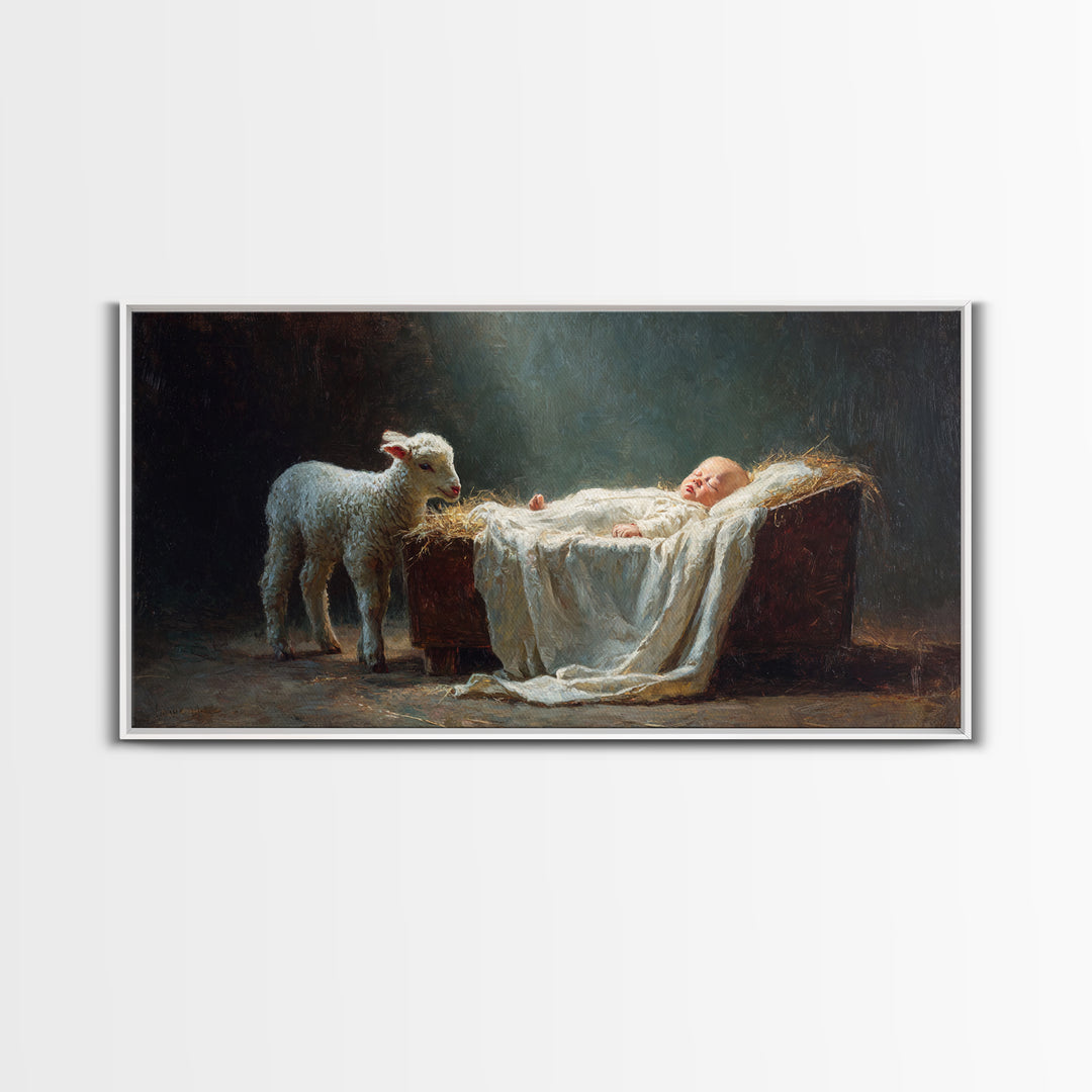 Bethlehem’s Child | Framed Canvas Print | Christian Art Canvas | Christian Wall Art | Jesus Painting | Christmas Art | Christian Christmas