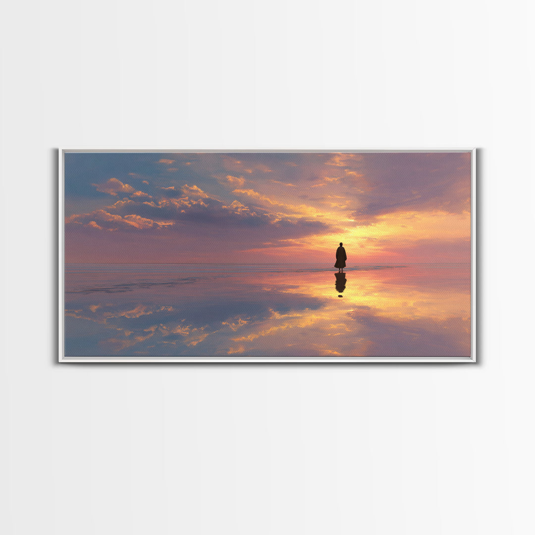 Sky Of Promise Light, Framed Canvas Print, Christian Wall Art, Christian Art Canvas, Jesus Painting, Modern Christian Art, Christian Decor