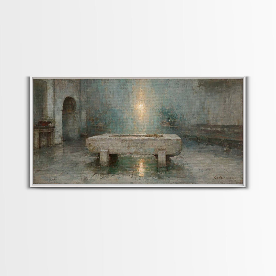 Desert Light – Framed Canvas Print | Christian Wall Art | Abstract Christian Art | Subtle Christian Paintings | Christian Art Canvas | Chri