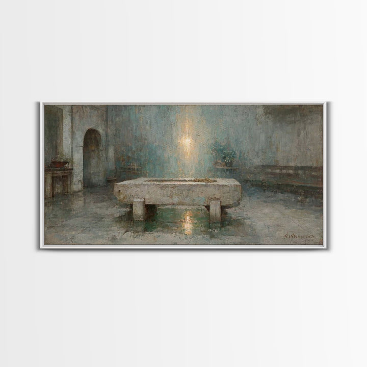Desert Light – Framed Canvas Print | Christian Wall Art | Abstract Christian Art | Subtle Christian Paintings | Christian Art Canvas | Chri
