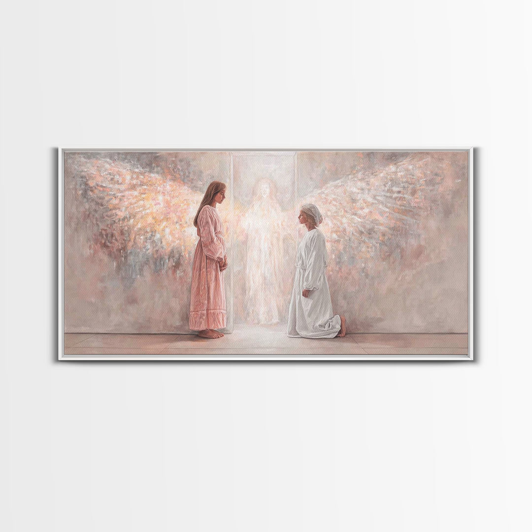 Angelic Dawn – Framed Canvas Print – Christian Wall Art – Christian Art Canvas – Jesus Painting – Christian Decor – Christmas Art Prints