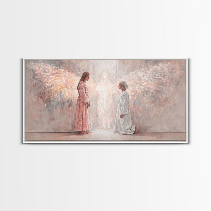Angelic Dawn – Framed Canvas Print – Christian Wall Art – Christian Art Canvas – Jesus Painting – Christian Decor – Christmas Art Prints