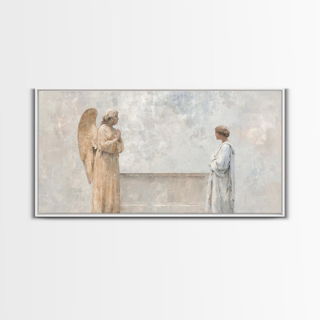 Serene Messenger | Framed Canvas Print | Christian Art Works | Christian Wall Art | Abstract Christian Art | Christian Gift Ideas | Jesus P