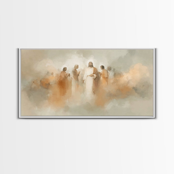 Ascension Cloud, Framed Canvas Print, Christian Paintings, Jesus Wall Art, Christian Art Canvas, Large Christian Painting, Christian Home D