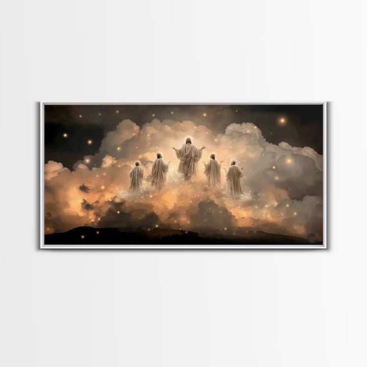 Heavenly Ascent – Framed Canvas Print – Christian Wall Art – Jesus Painting – Christian Art Canvas – Christian Christmas Art