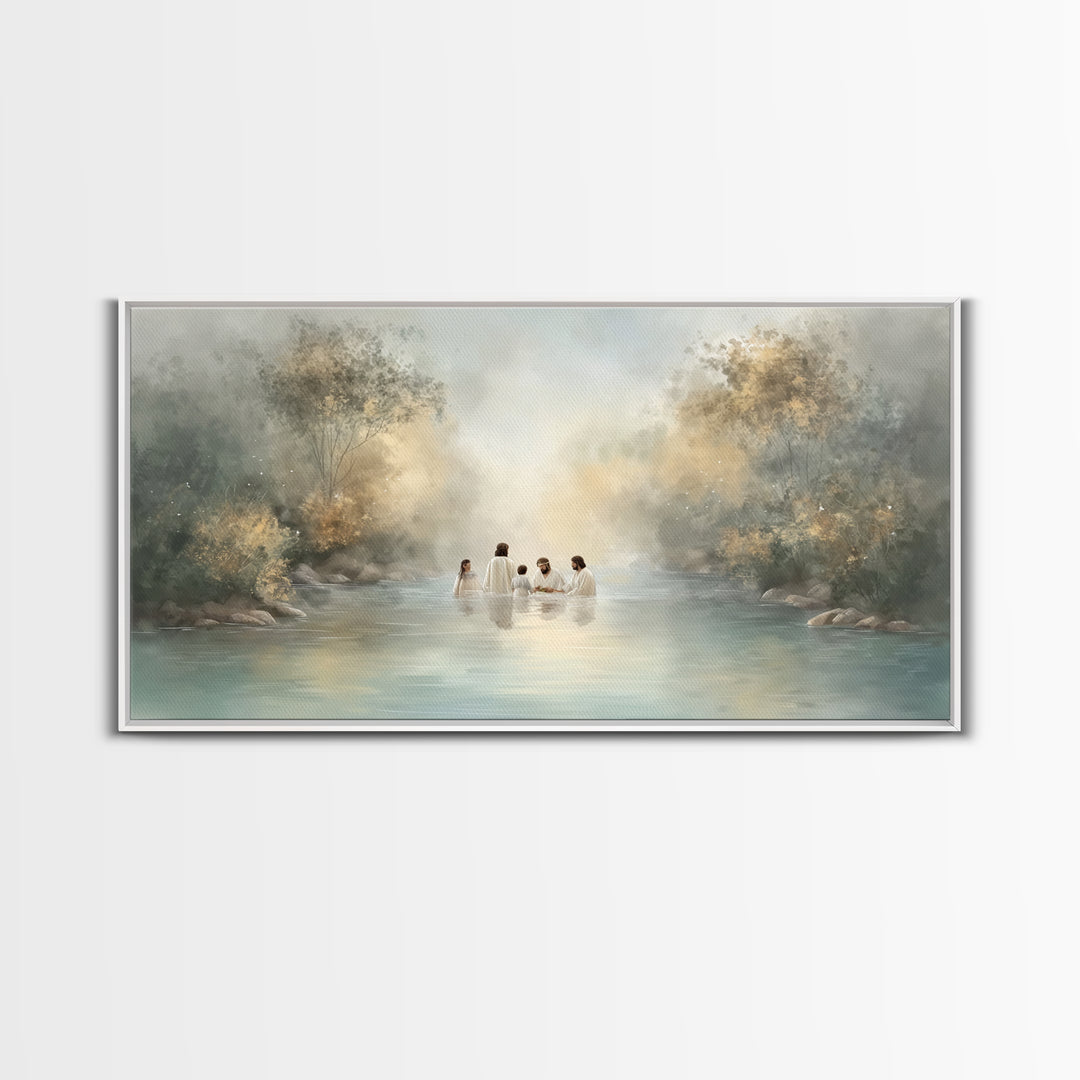 River Blessing – Framed Canvas Print – Christian Wall Art – Jesus Painting – Christian Art Canvas – Subtle Christian Art – Christian Decor