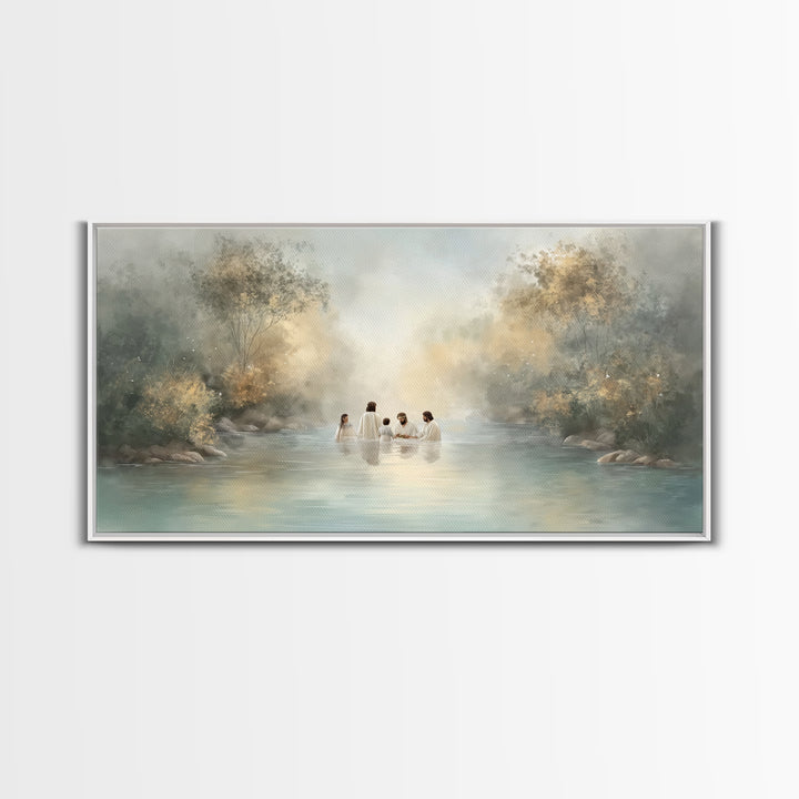 River Blessing – Framed Canvas Print – Christian Wall Art – Jesus Painting – Christian Art Canvas – Subtle Christian Art – Christian Decor