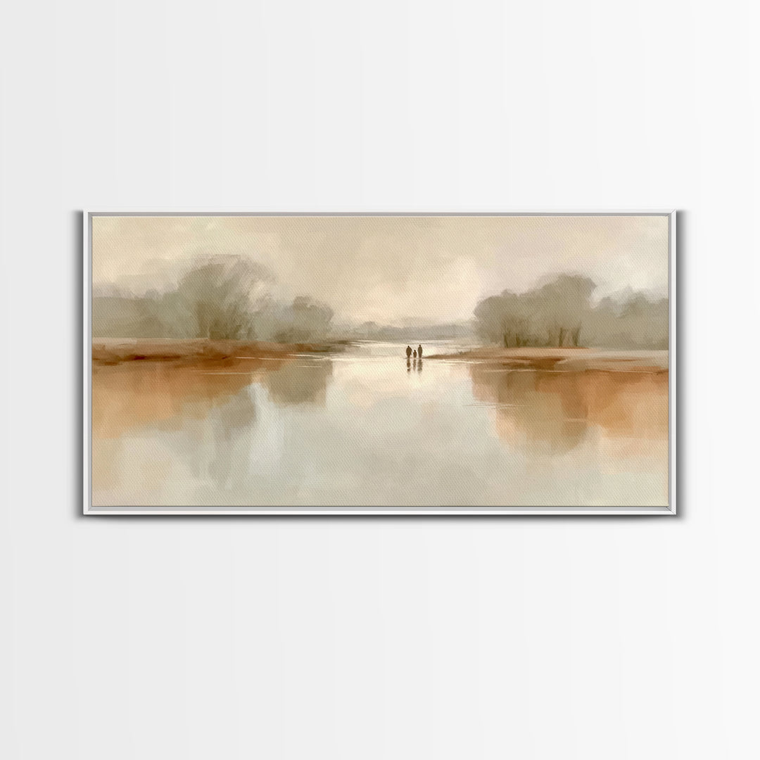 Silent River Light, Framed Canvas Print, Christian Wall Art, Christian Art Print, Minimalist Christian Art, Christian Gift Ideas, Jesus Pai