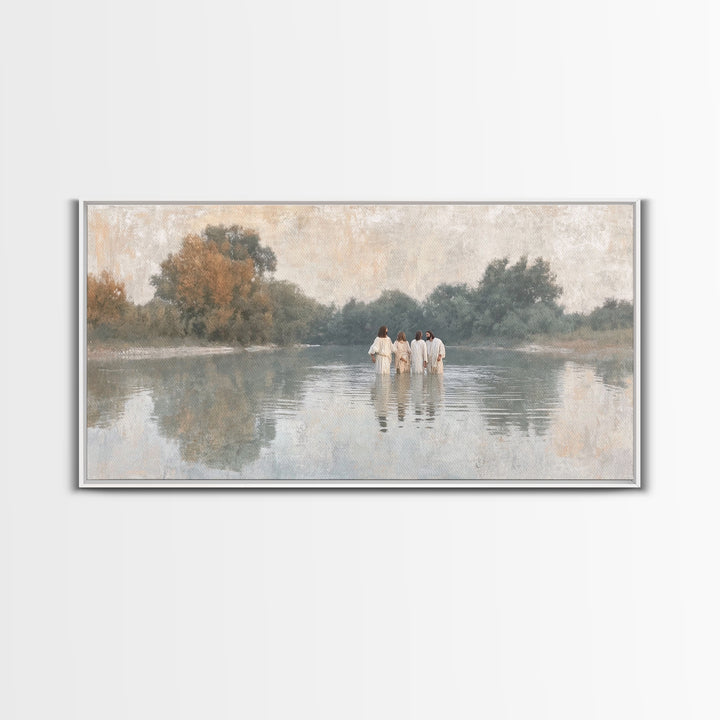 Waterway Journey | Framed Canvas Print | Christian Art Canvas | Subtle Christian Art | Christian Wall Art | Jesus Painting | Christian Deco
