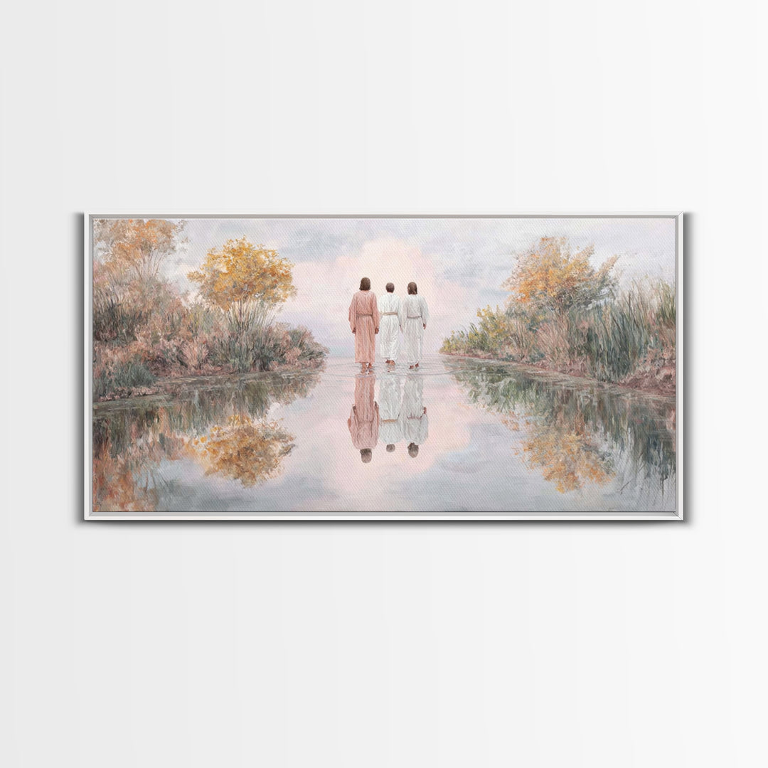 Walk Of Faith | Framed Canvas Print | Christian Art Canvas | Jesus Painting | Christian Gift Ideas | Christian Wall Art | Modern Christian