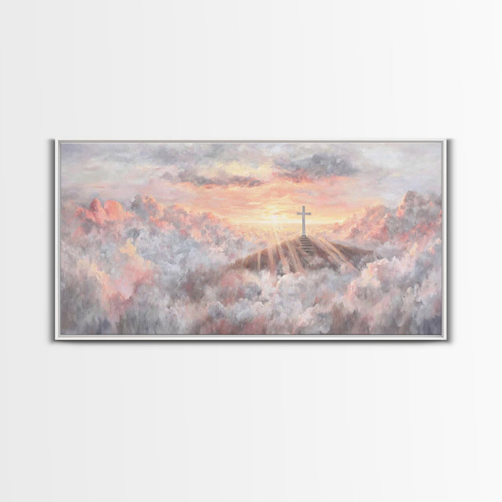 Dawn Of Mercy | Framed Canvas Print | Christian Art Canvas | Christian Wall Art | Modern Christian Art | Christian Christmas Art | Jesus Pa