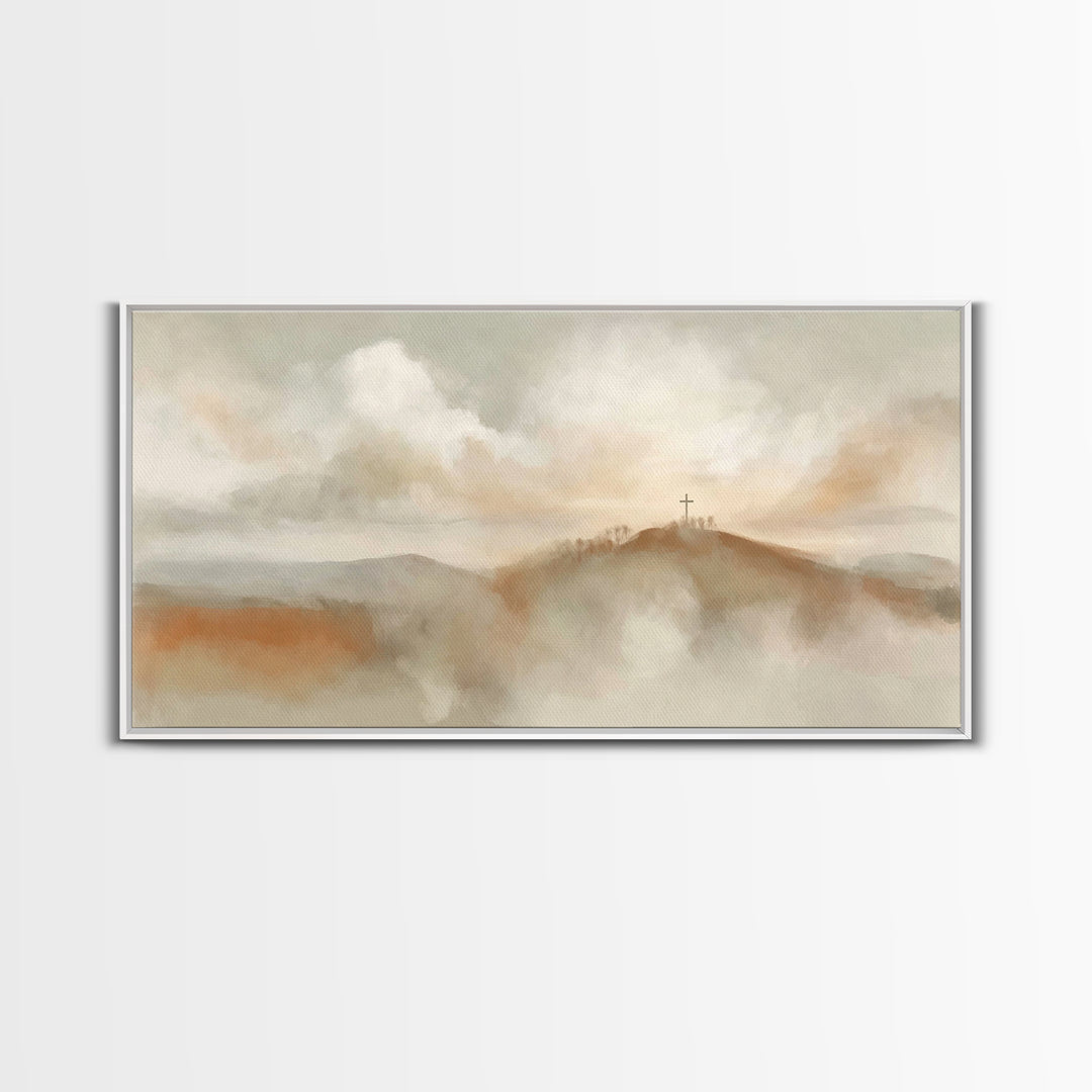 Morning Of Hope – Framed Canvas Print – Minimalist Christian Art – Christian Wall Art – Subtle Christian Art – Christian Decor – Christian