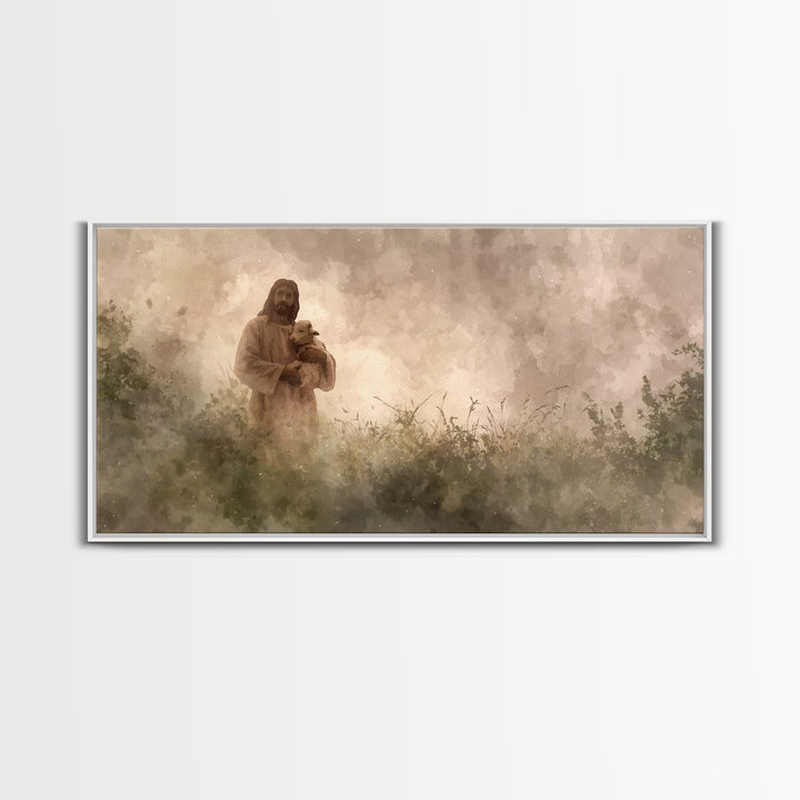 The Good Shepherd | Framed Canvas Print | Jesus Painting | Christian Art Canvas | Christian Wall Art | Christian Decor | Christian Gift Ide