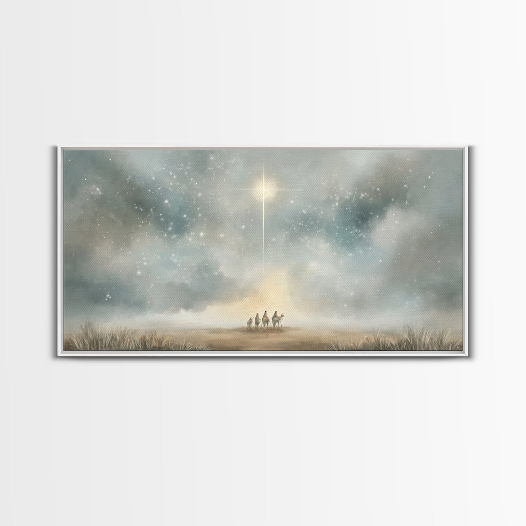 Star Of Bethlehem - Framed Canvas Print - Christmas Wall Art - Christian Christmas Art - Modern Christmas Art - Christian Decor