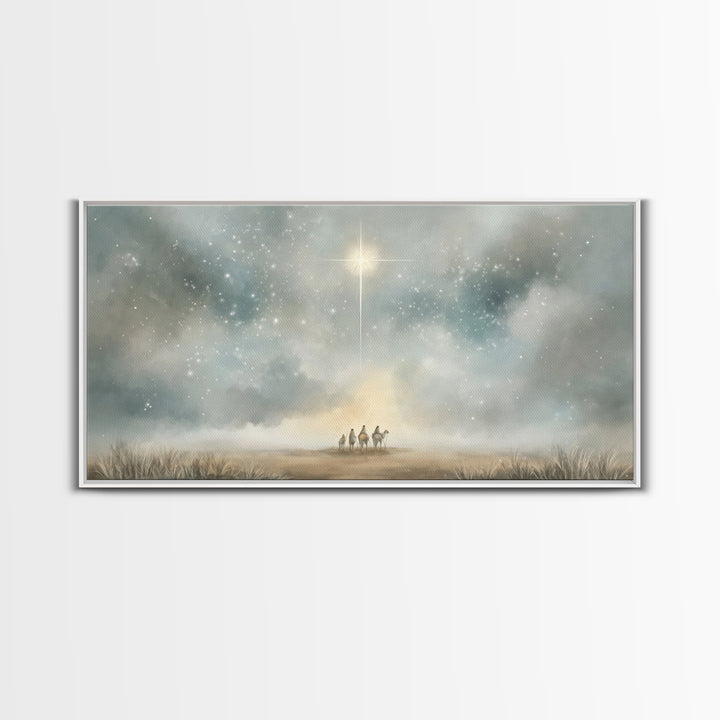 Star Of Bethlehem - Framed Canvas Print - Christmas Wall Art - Christian Christmas Art - Modern Christmas Art - Christian Decor