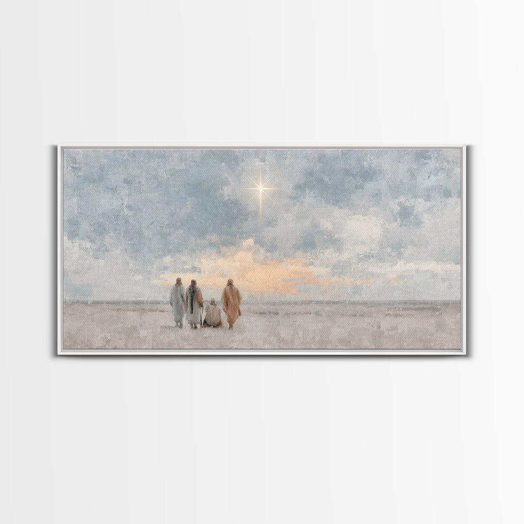 Holy Journey Sky - Framed Canvas Print - Christian Christmas Art - Christmas Canvas Wall Art - Christian Art Work - Christmas Art Prints