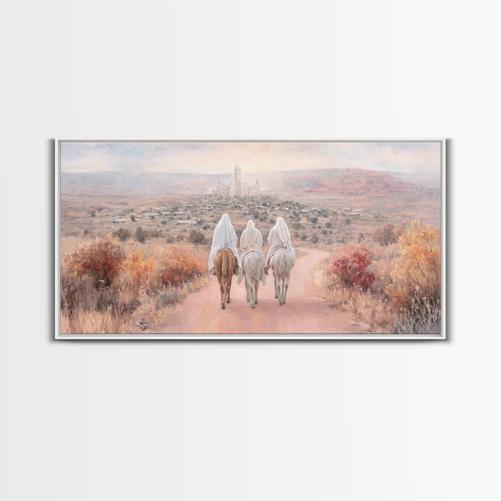 Road to Bethlehem – Framed Canvas Print – Christian Christmas Art – Framed Christmas Wall Art – Christian Art Canvas – Christmas Art Prints