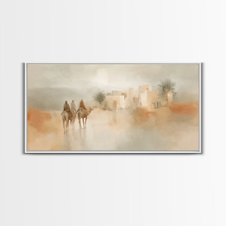 Humble Arrival – Framed Canvas Print – Christian Art Canvas – Christian Painting – Christmas Art – Christian Christmas Decor – Christian Wa