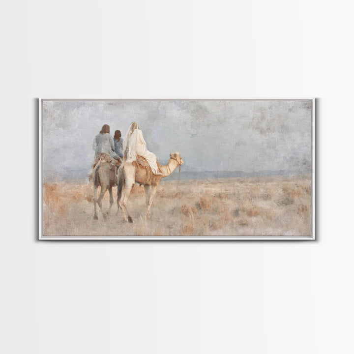 Bethlehem Journey – Framed Canvas Print – Christian Wall Art – Christian Art Canvas – Subtle Christian Art – Christmas Wall Art – Jesus Pai