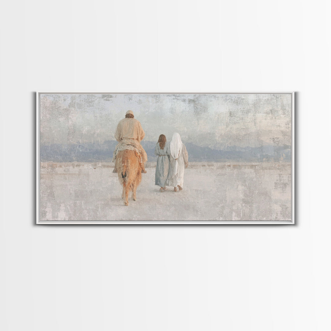 Holy Journey | Framed Canvas Print | Christian Wall Art | Christian Art Canvas | Jesus Painting | Christmas Art | Christmas Canvas