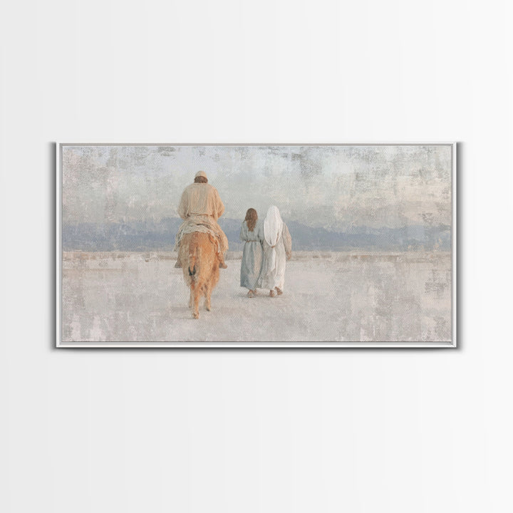 Holy Journey | Framed Canvas Print | Christian Wall Art | Christian Art Canvas | Jesus Painting | Christmas Art | Christmas Canvas