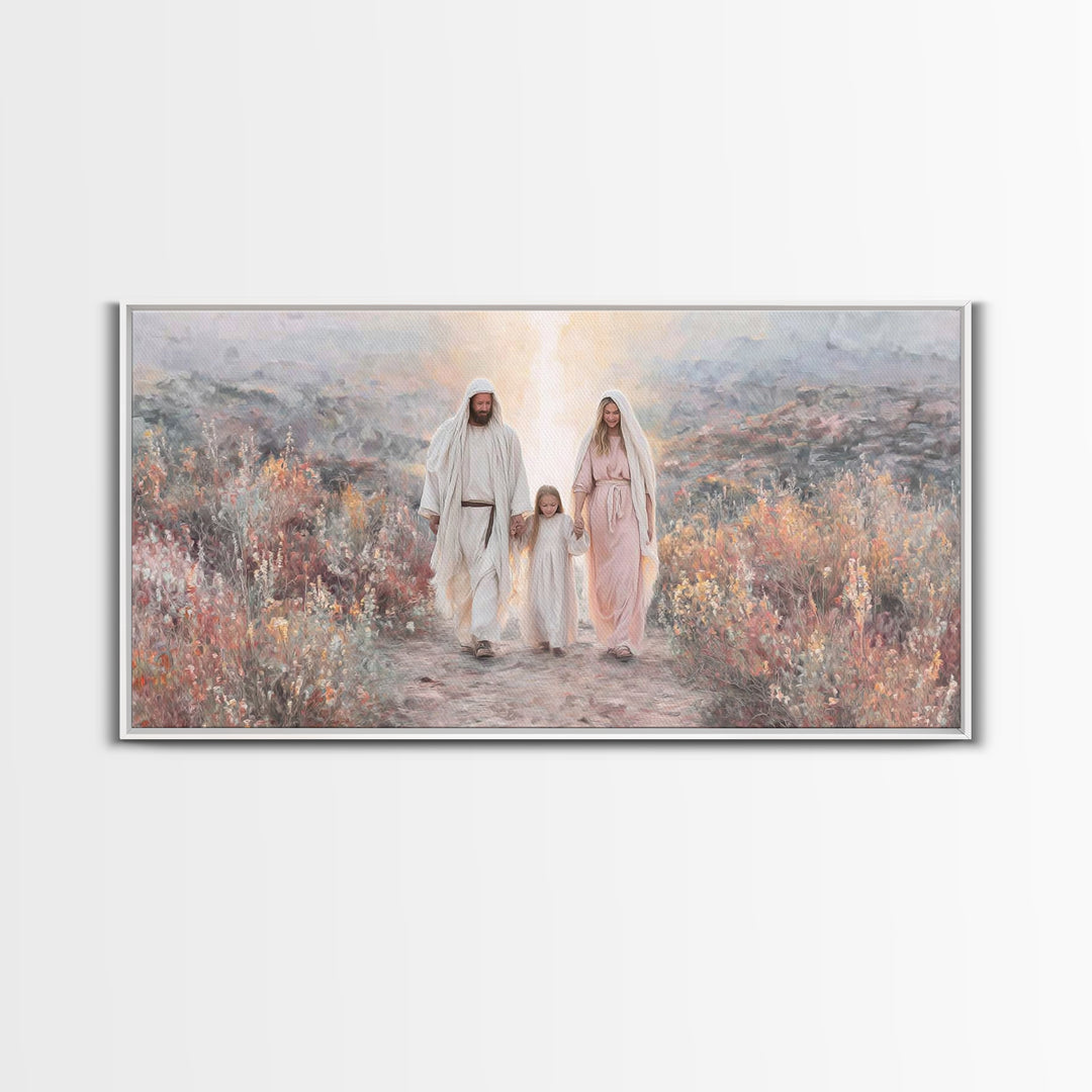 Family Blessing – Framed Canvas Print – Christian Wall Art – Christian Art Canvas – Jesus Painting – Christmas Art – Christian Decor