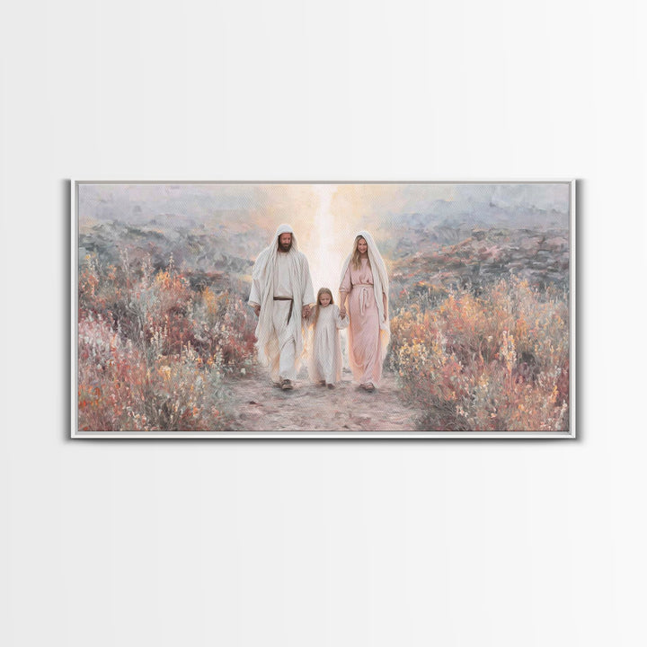 Family Blessing – Framed Canvas Print – Christian Wall Art – Christian Art Canvas – Jesus Painting – Christmas Art – Christian Decor