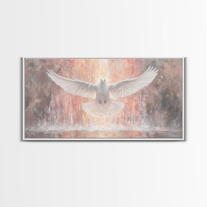 Flame Of Peace – Framed Canvas Print – Christian Wall Art – Christian Art Canvas – Christian Christmas Art – Jesus Painting – Christian Dec