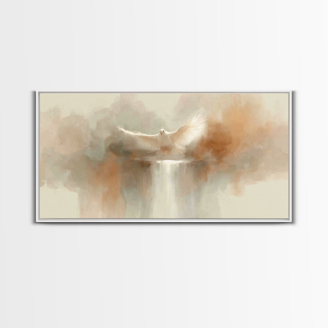 Wings Of Peace – Framed Canvas Print – Christian Wall Art – Christian Art Canvas – Christian Painting – Christmas Art – Christian Decor