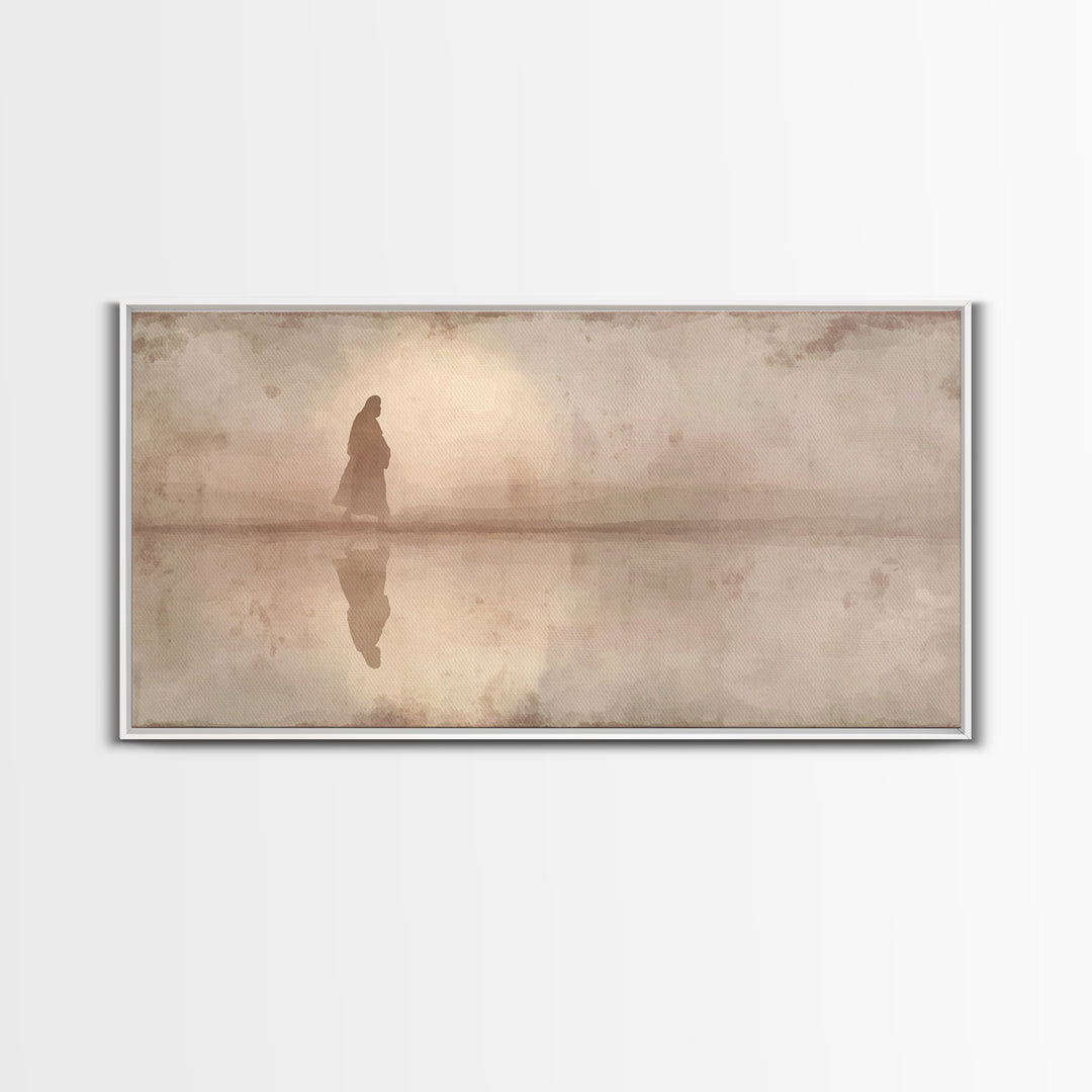 Quiet Desert Path - Framed Canvas Print - Jesus Canvas Art - Subtle Christian Art - Christian Gift - Christian Art Painting