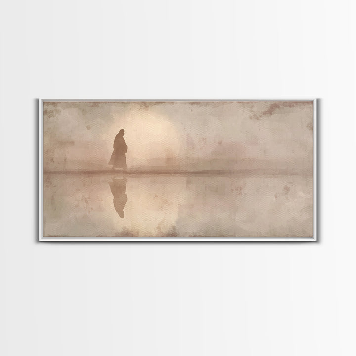 Quiet Desert Path - Framed Canvas Print - Jesus Canvas Art - Subtle Christian Art - Christian Gift - Christian Art Painting
