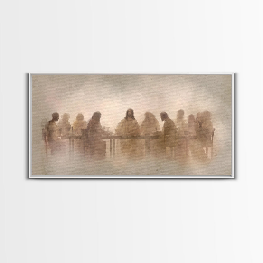 Eternal Communion – Framed Canvas Print – Christian Art Print – Christian Wall Art – Minimalist Christian Art – Subtle Christian Paintings